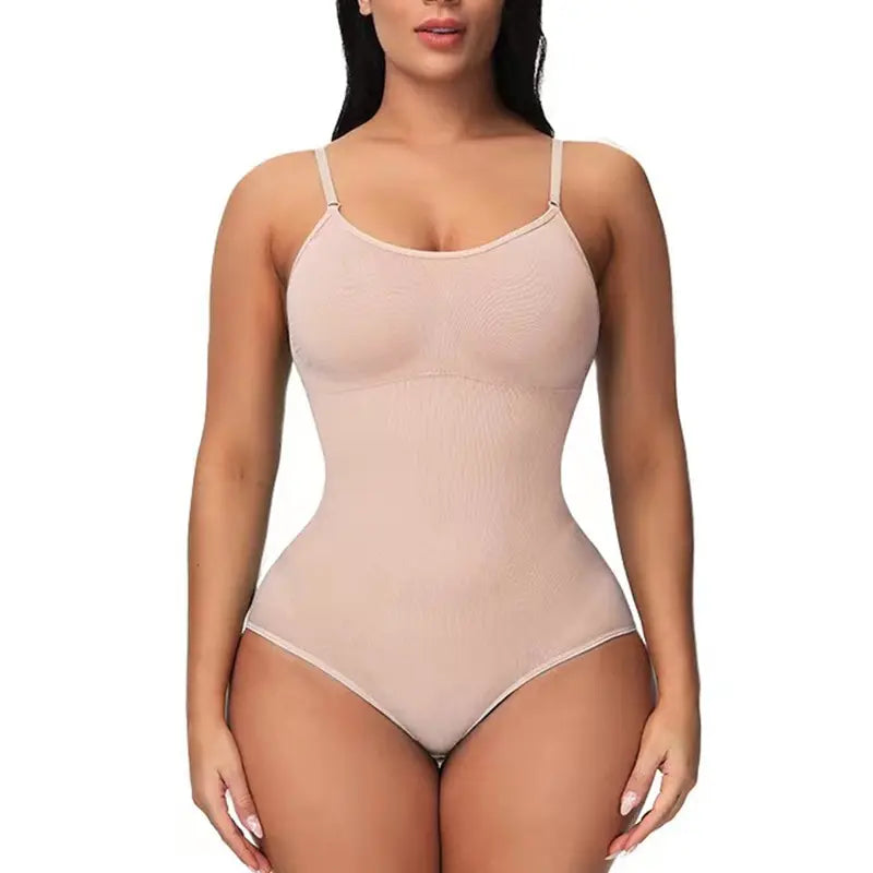 Super Sale V Neck Spaghetti Strap Bodysuit Shapewear