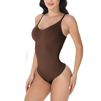 Super Sale V Neck Spaghetti Strap Bodysuit Shapewear