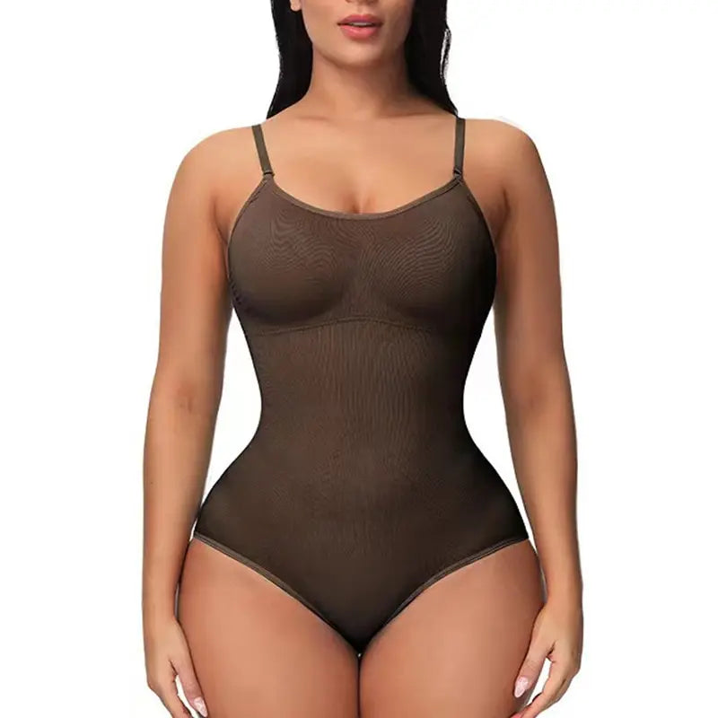 Super Sale V Neck Spaghetti Strap Bodysuit Shapewear